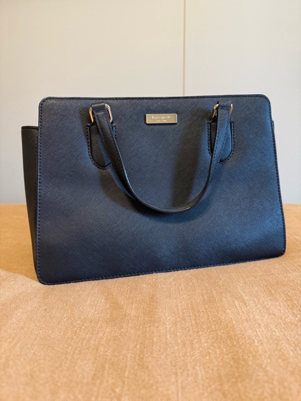 kate spade Black Saffiano Structured Satchel